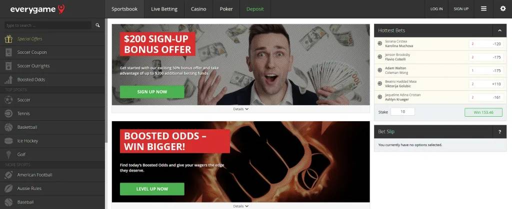 Everygame online sportsbook – best odds and betting variety